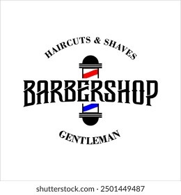 VECTOR DE DISEÑO DE LOGOTIPOS DE BARBERSHOP SOBRE FONDO BLANCO, ESTILO MINIMALISTA SIMPLE Y MODERNO