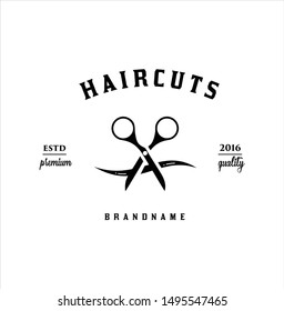 Barbershop Logo Design Vector Stock on the white background