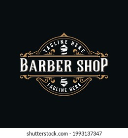 diseño de logotipo de barbershop, sensación de vintage