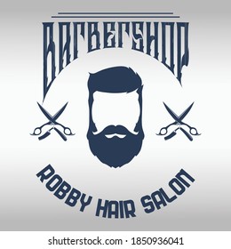 Barbershop logo design. Vintage lettering illustration