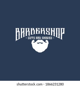 Barbershop logo design. Vintage lettering illustration