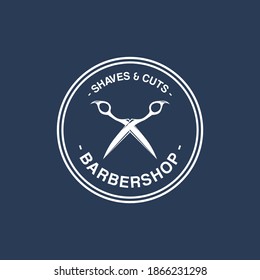 Barbershop logo design. Vintage lettering illustration