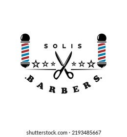 Barbershop logo design. Vintage lettering illustration