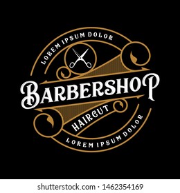 Barbershop logo design vintage style