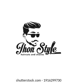 barbershop logo hairstyle design,vintage logo vector template
