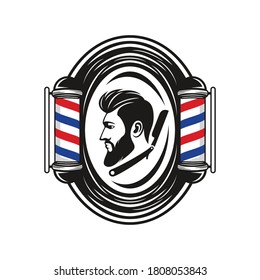 Barbershop logo icon vector template. Premium design barbershop logo.