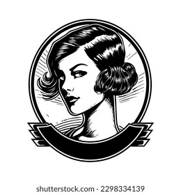barbershop logo illustration features a classic design that captures the essence of traditional grooming