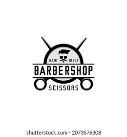 Barbershop-Logo-Vektorgrafik, Schere, Vektorgrafik