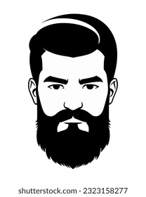 Barbershop logo. Man with a beard, vector illustration.