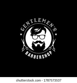 Barbershop logo - man salon hairstyle