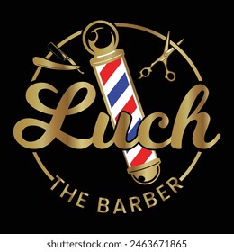 the barbershop logo,  modern haircut logo