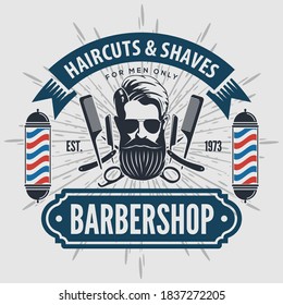 Barbershop Logo Poster Banner Design Concept Stock Vector (Royalty Free ...