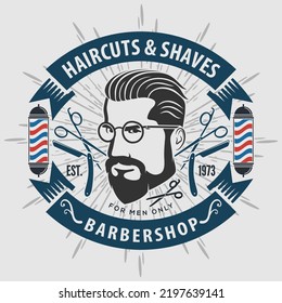 Barbershop Logo Poster Banner Design Concept Stock Vector (Royalty Free ...