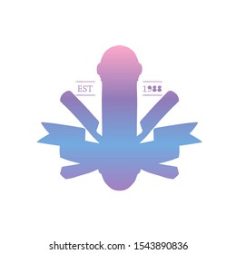 Barbershop logo with a ribbon