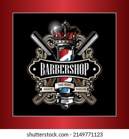 Barbershop Logo Shave The Best Parlor Vintage Old Barber Logo