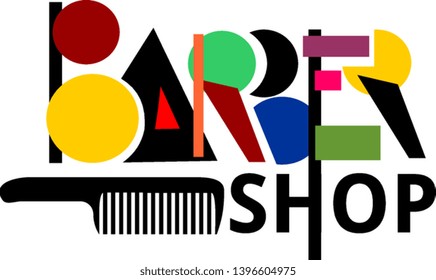 Barbershop logo sign icon for salon sticker. Haircut style design man gantleman