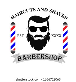 Barbershop Logo Vector Flat Icon Stock Vector (Royalty Free) 2130439112