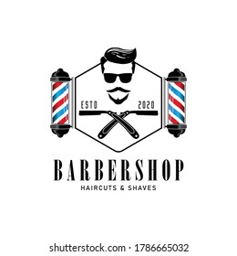 Barbershop logo template Premium Vector