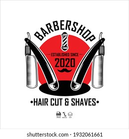 PLANTILLA DE LOGOTIPO BARBERSHOP, FORMATO LISTO EPS 10