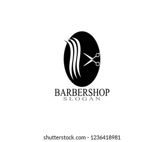 Barbershop logo template vector
