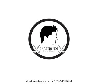 Barbershop logo template vector