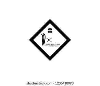 Barbershop logo template vector