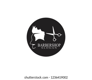 Barbershop logo template vector