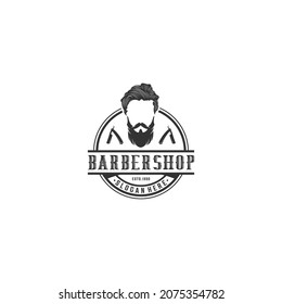 plantilla de logotipo de barbershop, vector, icono en fondo blanco
