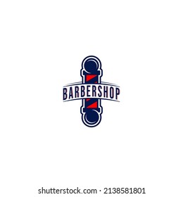 barbershop logo template vector, icon in white background