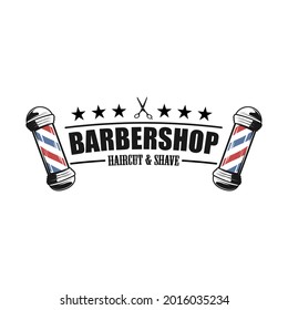 barbershop logo template vector illustration with vintage concept
