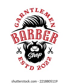 Barbershop logo template vintage illustration