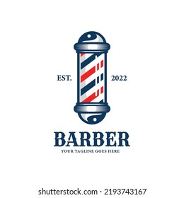 Barbershop logo vector. Barber pole logo