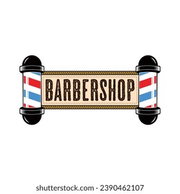 Barbershop logo vector. Barber pole logo