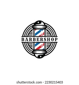 Barbershop logo vector. Barberpole logo