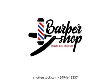 Barbershop Logo Vector Design. Logo for barbershop, cut and shave, Hair Stylist.