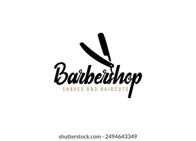 Barbershop Logo Vector Design. Logo for barbershop, cut and shave, Hair Stylist.