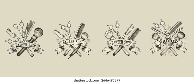 Barbershop Logo Vector Design. Logo for barbershop, cut and shave, Hair Stylist