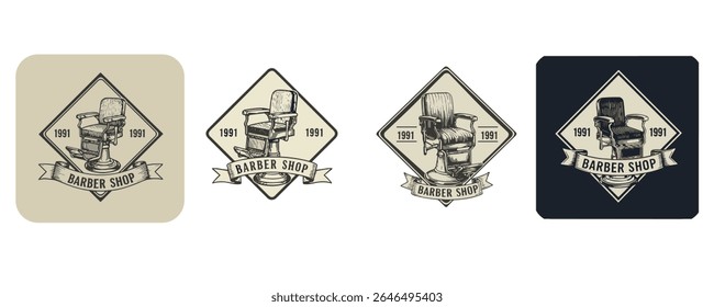 Barbershop Logo Vector Design. Logo for barbershop, cut and shave, Hair Stylist