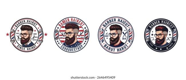 Barbershop Logo Vector Design. Logo for barbershop, cut and shave, Hair Stylist
