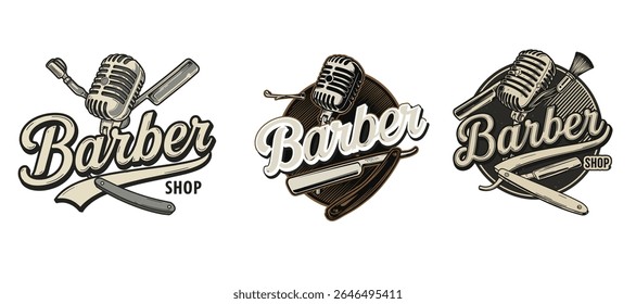 Barbershop Logo Vector Design. Logo for barbershop, cut and shave, Hair Stylist