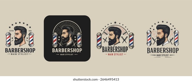 Barbershop Logo Vector Design. Logo for barbershop, cut and shave, Hair Stylist