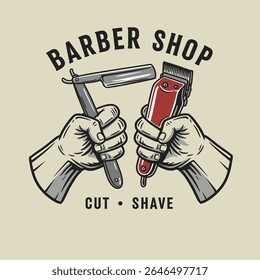 Barbershop Logo Vector Design. Logo for barbershop, cut and shave, Hair Stylist