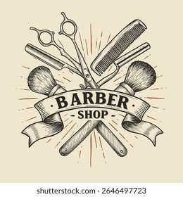 Barbershop Logo Vector Design. Logo for barbershop, cut and shave, Hair Stylist