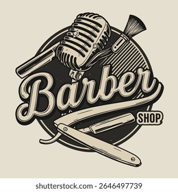 Barbershop Logo Vector Design. Logo for barbershop, cut and shave, Hair Stylist