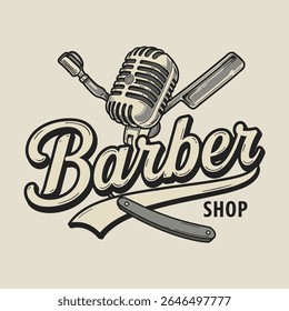 Barbershop Logo Vector Design. Logo for barbershop, cut and shave, Hair Stylist
