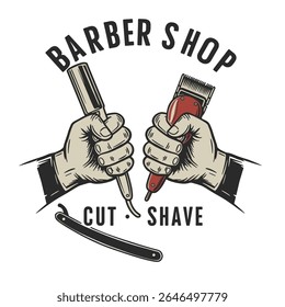 Barbershop Logo Vector Design. Logo for barbershop, cut and shave, Hair Stylist