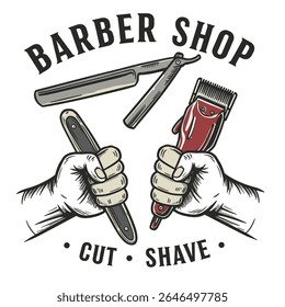 Barbershop Logo Vector Design. Logo for barbershop, cut and shave, Hair Stylist
