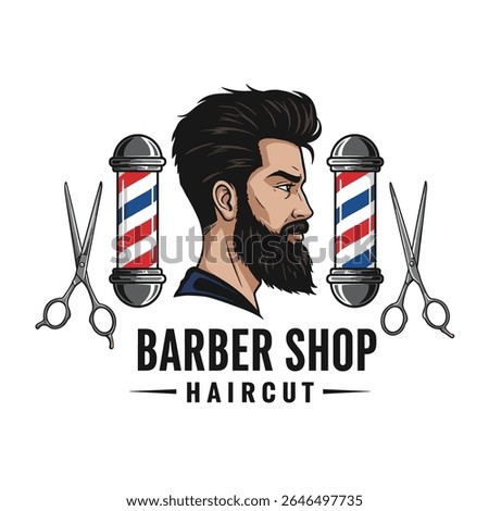 Barbershop Logo Vector Design. Logo for barbershop, cut and shave, Hair Stylist