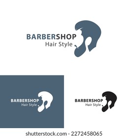 Barbershop logo vector design. Hairstyle sign vintage label.