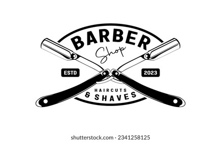 Barbershop Logo Vector design. barbershop illustration logo simple.